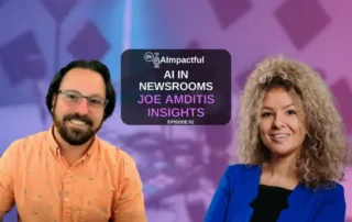 Joe Amditis and host Branislava Lovre discussing AI in newsrooms
