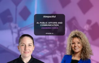 Anamaria Corca and host Branislava Lovre discussing AI, public affairs, and communication