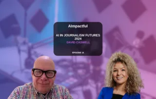 David Caswell and host Branislava Lovre discussing AI in Journalism Futures 2024
